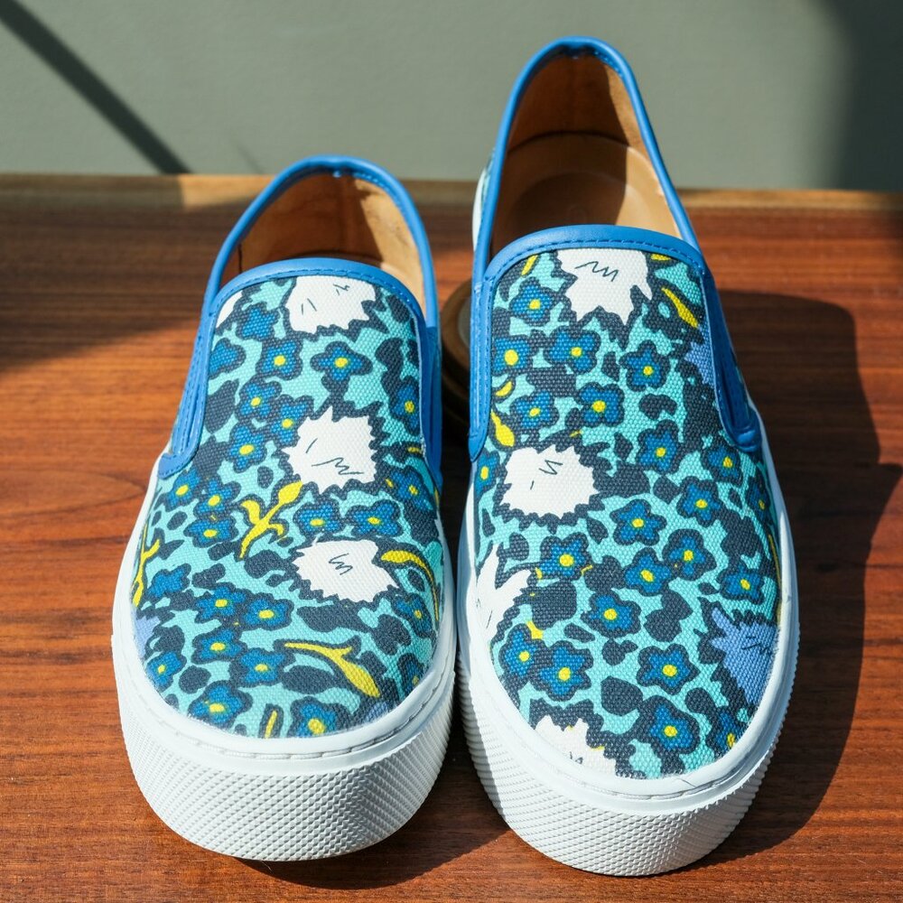 Coach Blue Floral Slip-On Sneakers - Picture 2 of 14